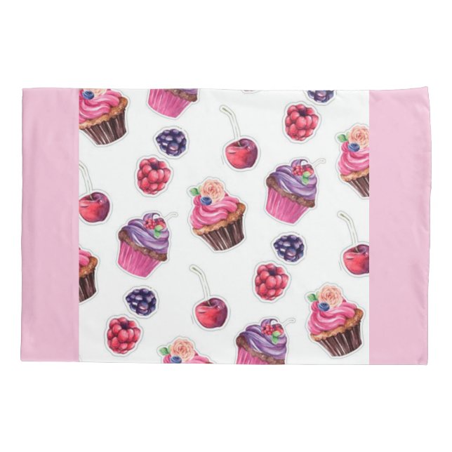 Cupcakes Pillow Case (Back)