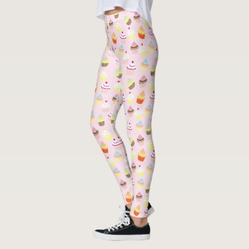 CUPCAKES PINK PATTERN LEGGINGS