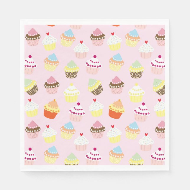 CUPCAKES PINK PATTERN NAPKIN (Front)