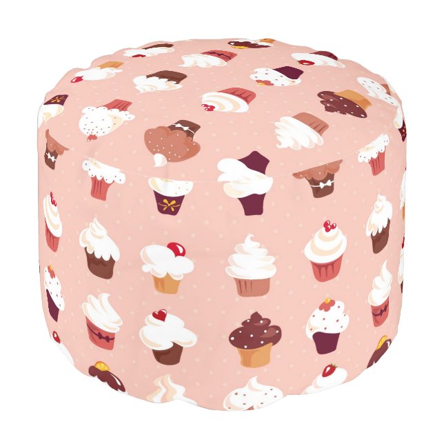 Cupcakes Pouf (Angled Front)
