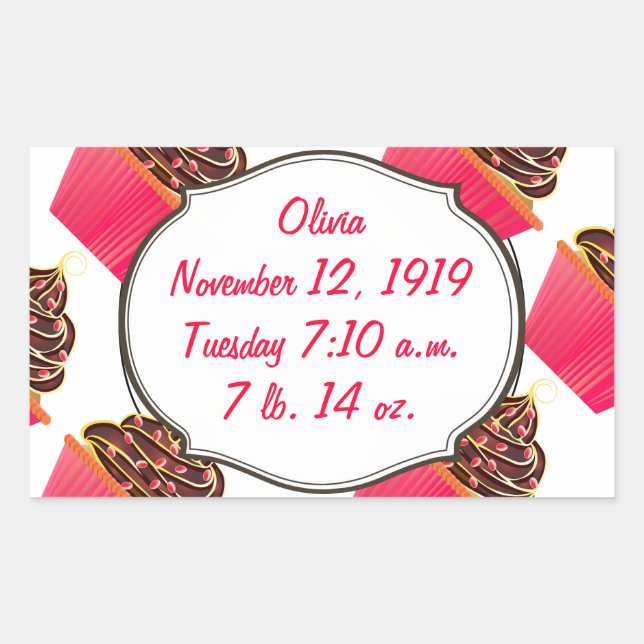 Cupcakes Rectangular Sticker (Front)