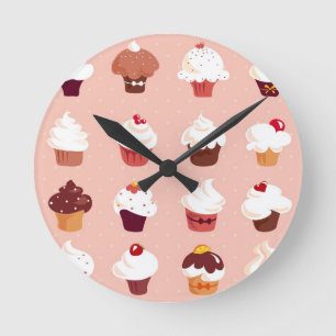 Cupcakes Round Clock