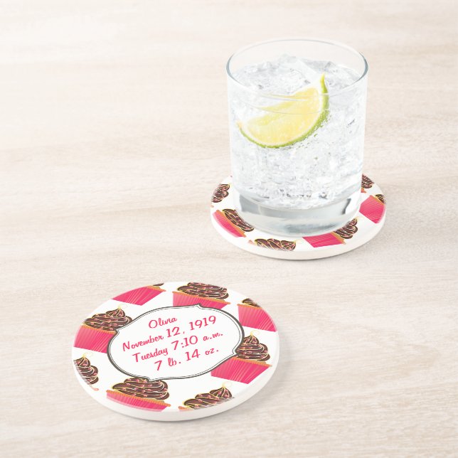 Cupcakes Sandstone Coaster (Side)