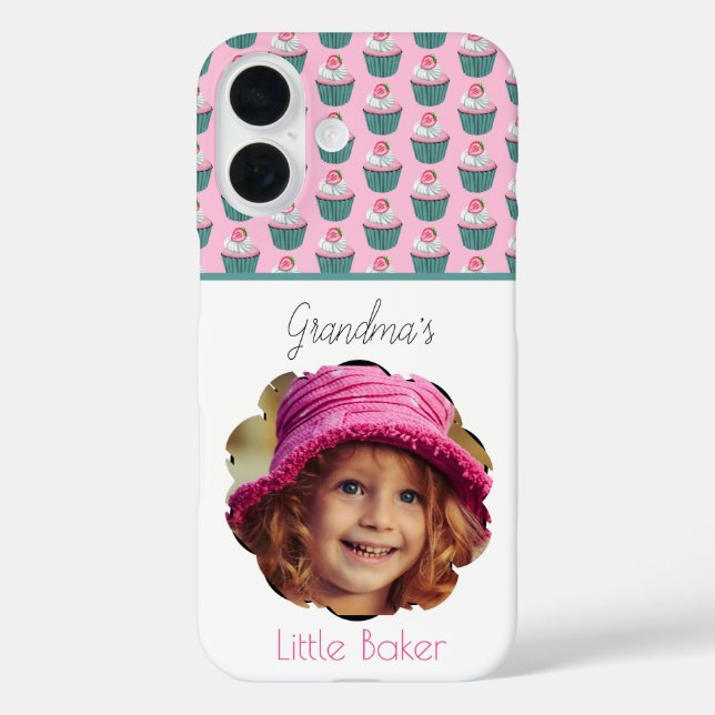 Cupcakes Scalloped Custom Photo Template Name Case-Mate iPhone Case (Back)