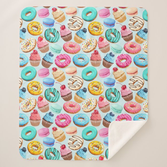Cupcakes Sherpa Blanket (Front)