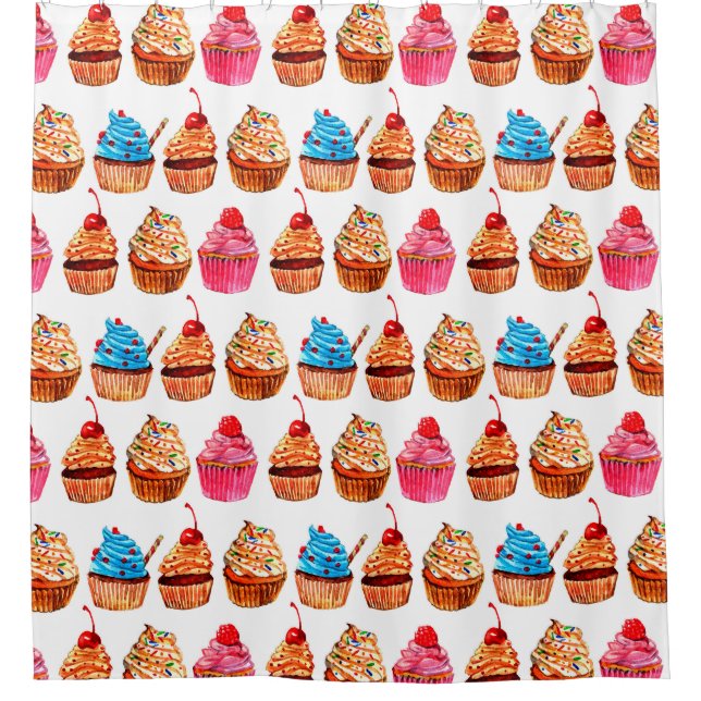 Cupcakes Shower Curtain (Front)