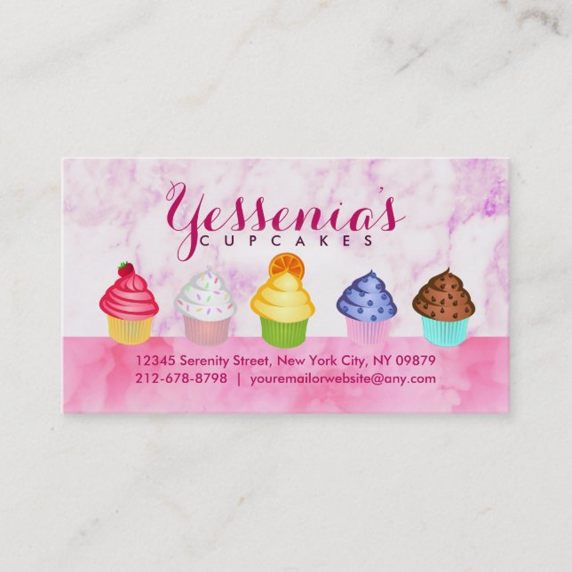Cupcakes Slogans Business Cards (Front)