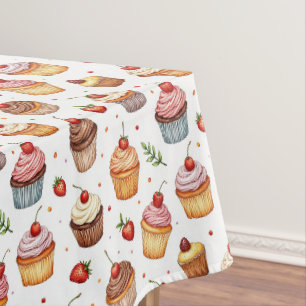 Cupcakes & Strawberries Tablecloth