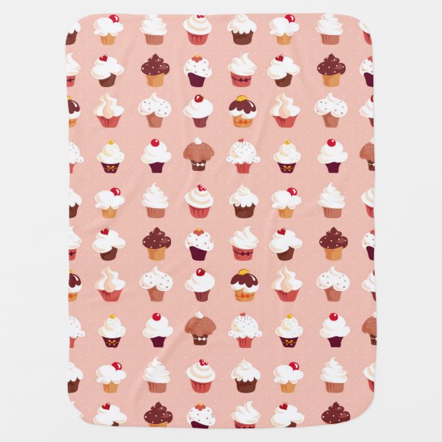 Cupcakes Swaddle Blanket (Front)