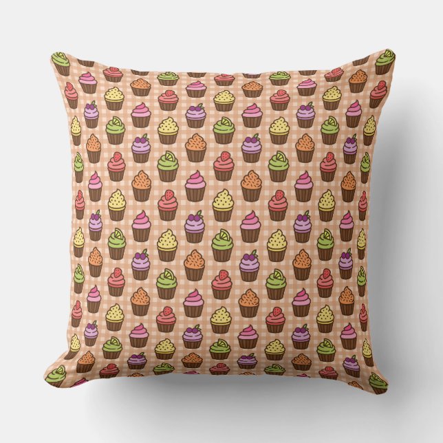 Cupcakes Throw Pillow (Front)