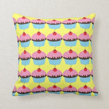 Cupcakes Throw Pillow by totallypainted at Zazzle
