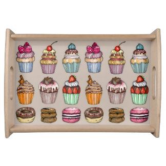 cupcakes treats background serving tray