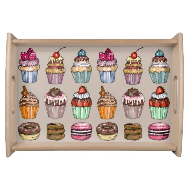 cupcakes treats background serving tray (Front)
