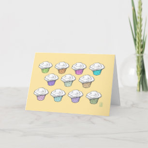Cupcakes Vanilla Icing Congratulations Personalize Card