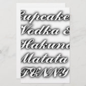 Cupcakes Vodka Hakuna Matata FUNNY (Front/Back)