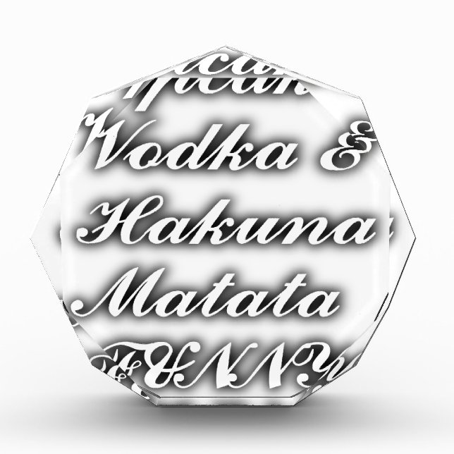 Cupcakes Vodka  Hakuna Matata FUNNY Award (Front)