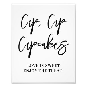 Cupcakes wedding sign poster vertical