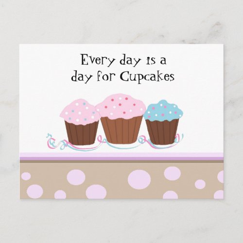 Cupcakes with a Cute Saying Postcard