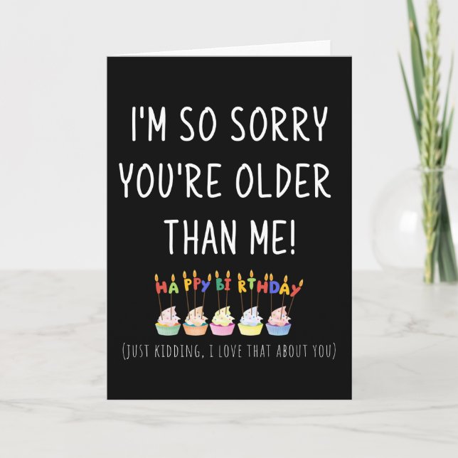 Cupcakes with Candles Funny Best Friend Birthday  Card (Front)