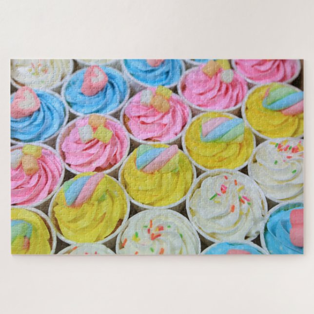 Cupcakes with Pastel Frosting Jigsaw Puzzle (Horizontal)