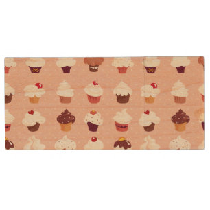 Cupcakes Wood Flash Drive