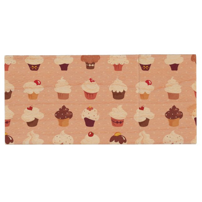 Cupcakes Wood Flash Drive (Front)