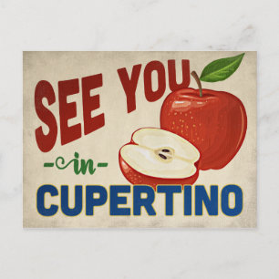 Cupertino California Apple - Vintage Travel Postcard