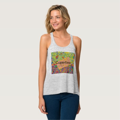 Cupertino city with patchwork design tank top
