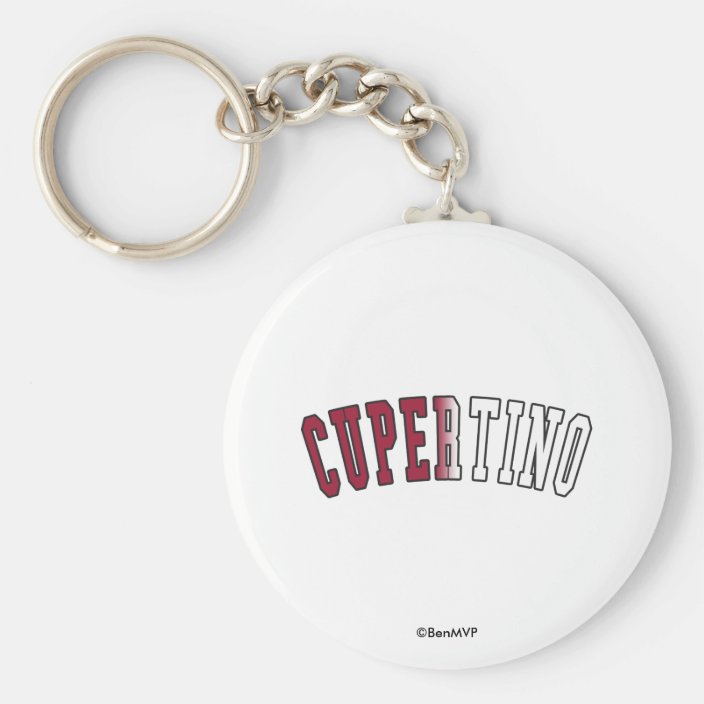 Cupertino in California State Flag Colors Key Chain