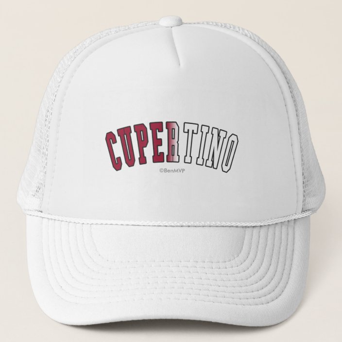 Cupertino in California State Flag Colors Mesh Hat