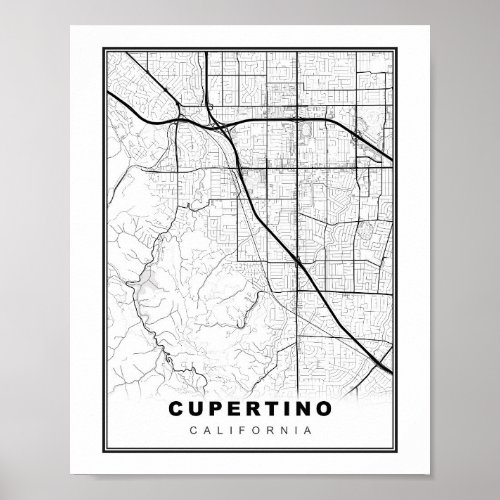 Cupertino Map Poster
