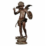 Cupid 1 Pin Cutout<br><div class="desc">Acrylic photo sculpture pin with an image of a bronze figurine of cupid. In classical mythology, Cupid is the Roman god of desire, love, attraction and affection. He is often portrayed as the son of the love goddess Venus and the war god Mars. He is also known in Latin as...</div>