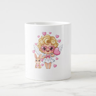 Cupid and Bunny Dance Giant Coffee Mug