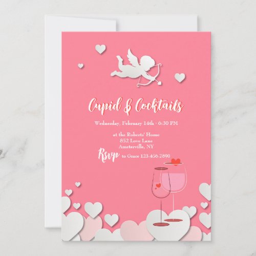 Cupid and Cocktails Party Invitations