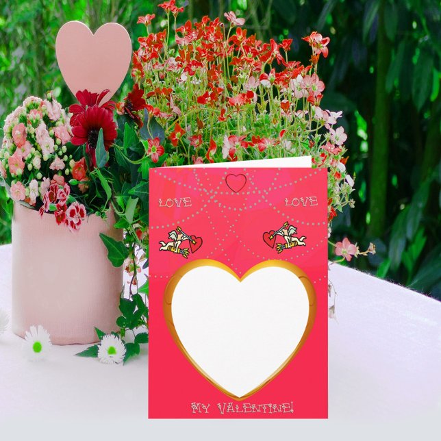 Cupid and Heart Frame Add Your Photo Card (Creator Uploaded)