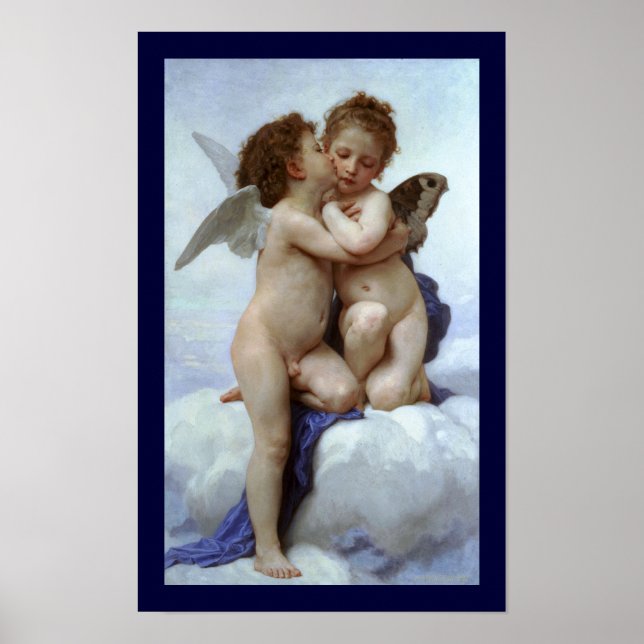 Cupid and Psyche as Children / Angel's First Kiss Poster (Front)