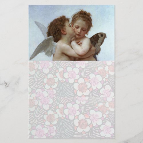 Cupid and Psyche as Children  Angels First Kiss Stationery