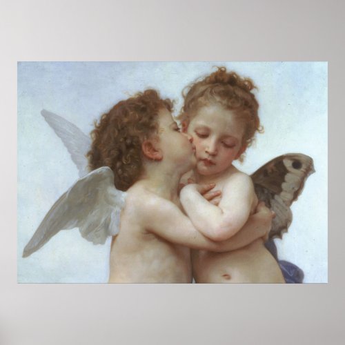 Cupid and Psyche as children _ William Bouguereau Poster