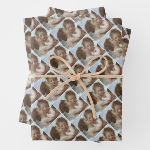 Cupid and Psyche as children - William Bouguereau Wrapping Paper Sheets