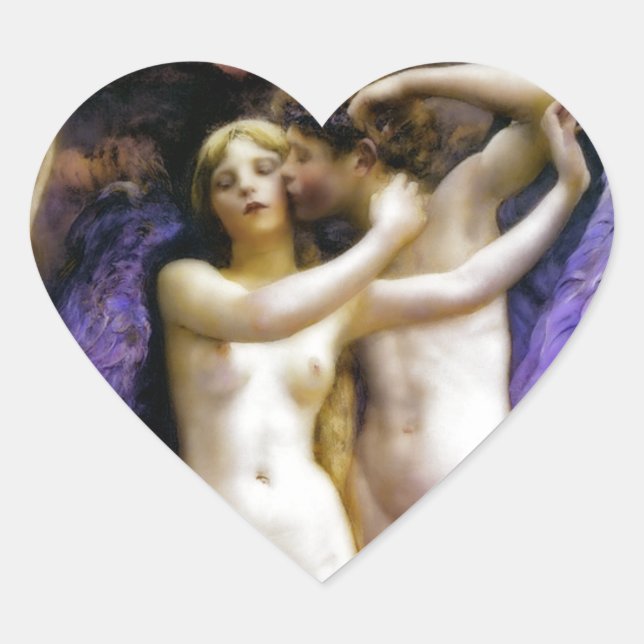 Cupid and Psyche Heart Sticker (Front)