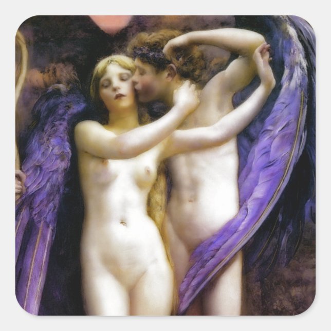 Cupid and Psyche Square Sticker (Front)