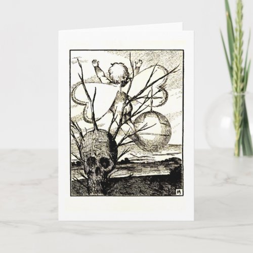Cupid and the Skull Tree Holiday Card