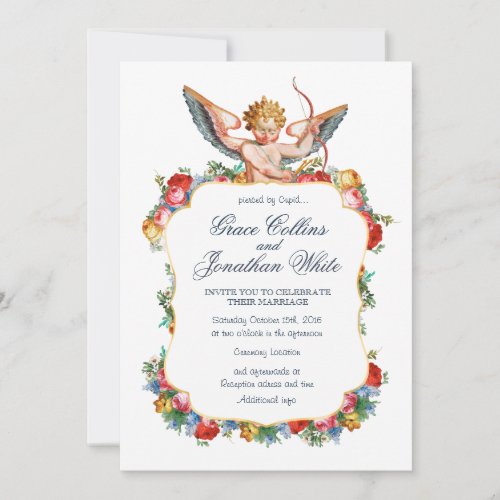 Cupid angel custom wedding invite