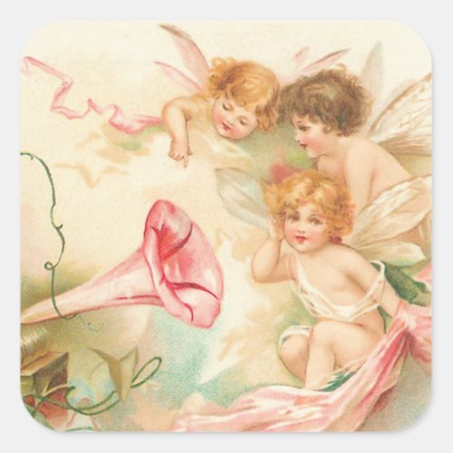 Cupid Angels I Square Sticker
