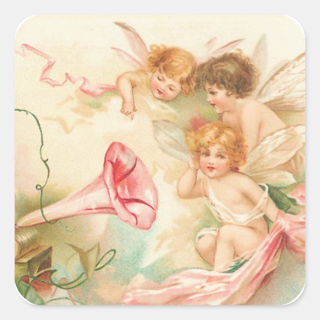 Cupid Angel´s I Square Sticker (Front)