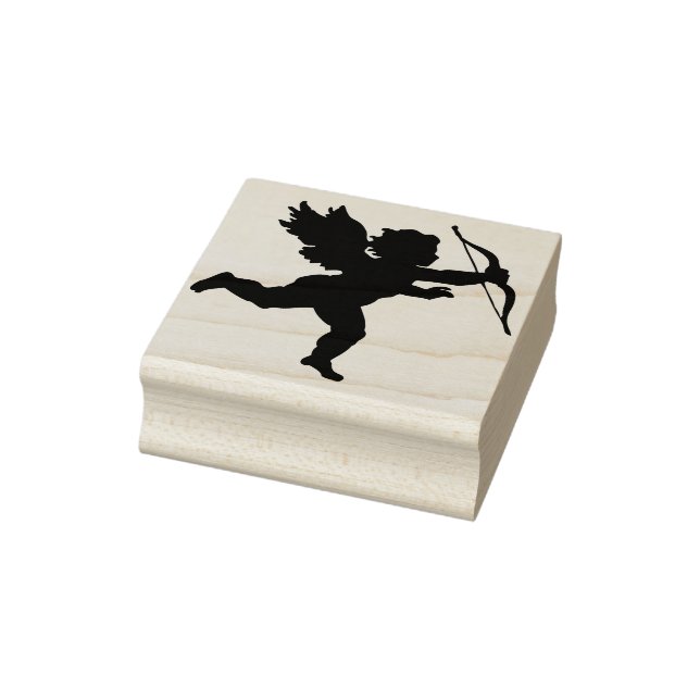 cupid angel silhouette art stamp (Stamp)