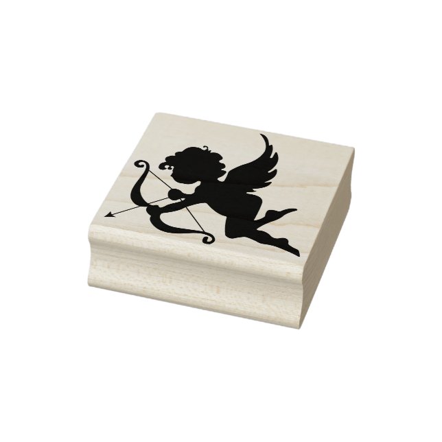 cupid angel silhouette art stamp (Stamp)