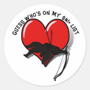 Cupid Anti Valentine's Day Classic Round Sticker