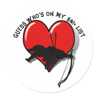 Cupid Anti Valentine's Day  Classic Round Sticker