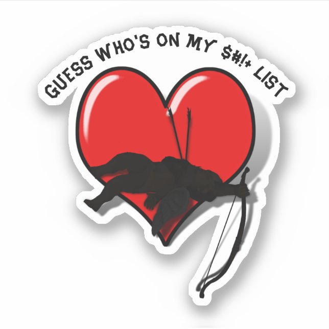 Cupid Anti Valentine's Day  Sticker (Front)